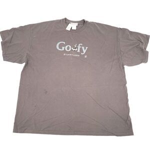 NEW Vintage Y2K Deadstock Disneyland Goofy T-Shirt Size XXL Adult Solid Gray